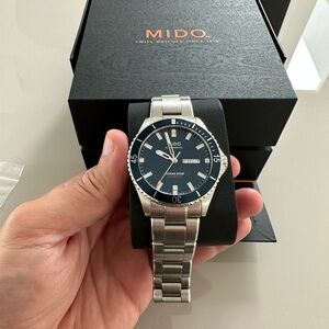 Mido Ocean Star Stainless Steel and Navy Watch